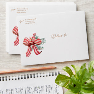 Bow and Pines Coordinating Holiday Envelope