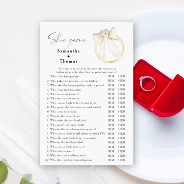 Bow and Ring Bridal shower Shoe game (Creator Uploaded)