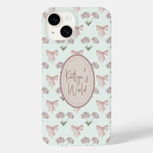 Bow and Rose Coquette Case_Mate iPhone 14 Case