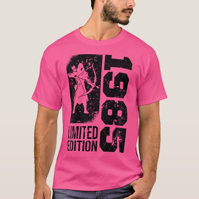 Bow Archer Born 1985 Birthday Arrow-Sports Archery T-Shirt (Front)