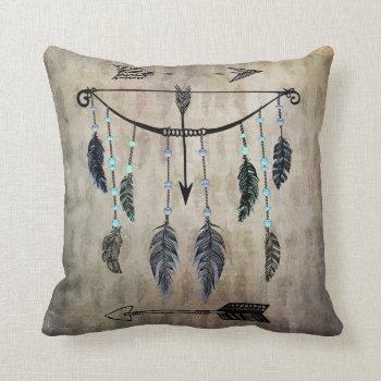 Bow  Arrow  And Feathers Throw Pillow by NaturesSol at Zazzle