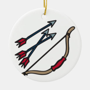 Bow Arrows Ceramic Ornament