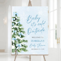 Bow Baby It's Cold Outside Baby Shower Welcome Foam Board