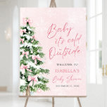 Bow Baby It's Cold Outside Baby Shower Welcome Foam Board<br><div class="desc">The Pink Bow Christmas Tree Baby It's Cold Outside Baby Shower Welcome Foam Board will feature a warm and festive design, with a delicate pink bow and a Christmas tree, perfect for welcoming guests to a winter-themed baby shower. The foam board will enhance the cozy "Baby It's Cold Outside" theme,...</div>