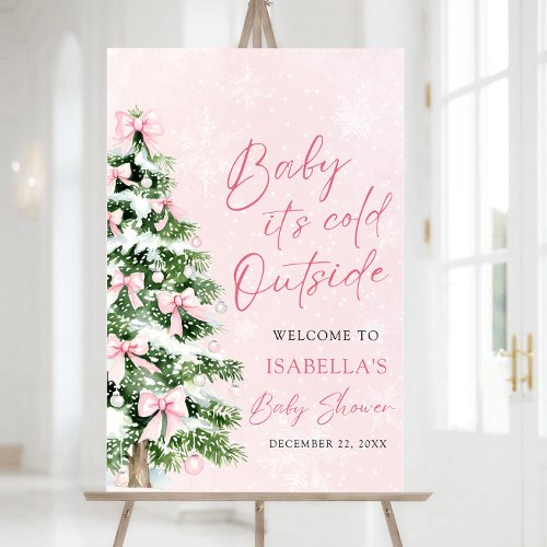 Bow Baby It's Cold Outside Baby Shower Welcome