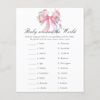 Bow baby shower - Baby around the world