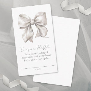 Bow Baby Shower Diaper Raffle Enclosure Card