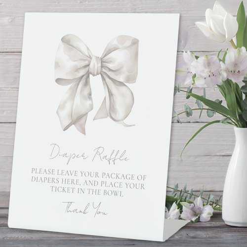 Bow Baby Shower Diaper Raffle Enclosure Card