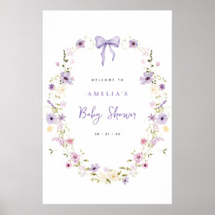 Bow Baby Shower Download Welcome Sign Poster