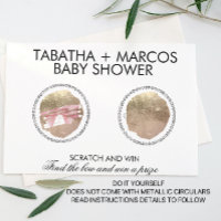Bow Baby Shower Game Reveal DIY Scratch Card