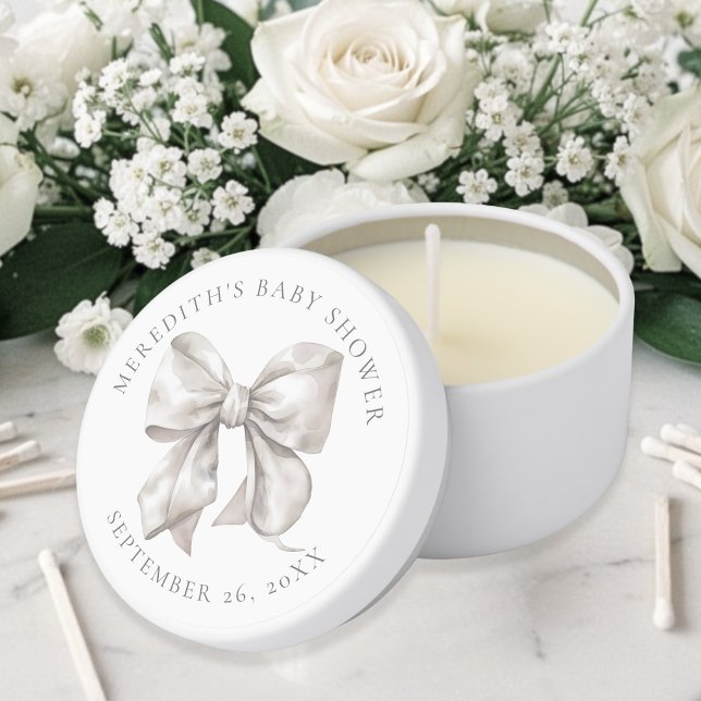 Bow Baby Shower Mini Candle Favors (Bow Baby Shower Mini Candle Favors)