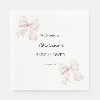 Bow Baby shower Napkins