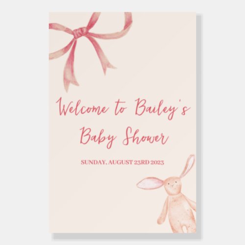 Bow Baby Shower Welcome Sign