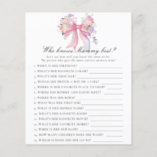 Bow baby shower - Who knows mommy best
