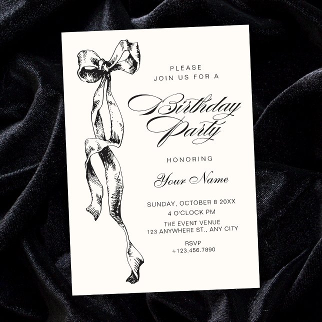 Bow birthday invitation (Creator Uploaded)
