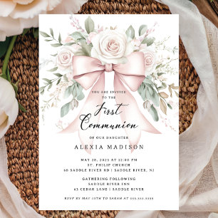Bow & Blossom Communion Invitation