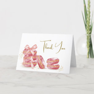 Bow Bonjour Bébé French Macarons Baby Shower Letterpress Thank You Card
