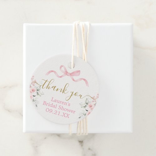 Bow Bridal Shower Favor Tags