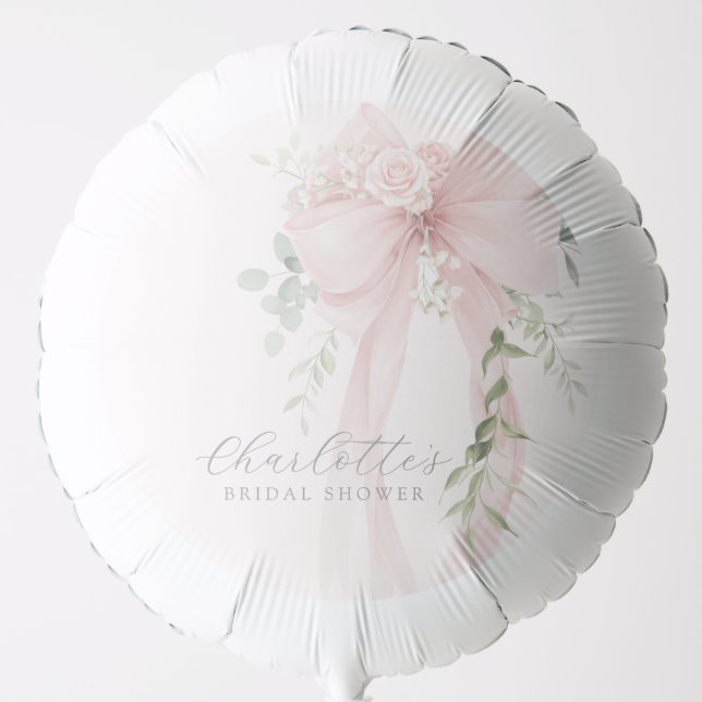 Bow Bridal Shower Greneery Ivory Balloon (Front)