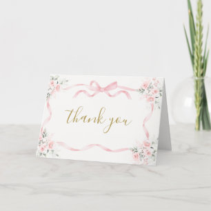 Bow Bridal Shower Letterpress Thank You Card