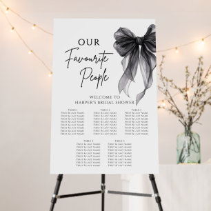 Bow Bridal Shower Seating Chart Foam Board