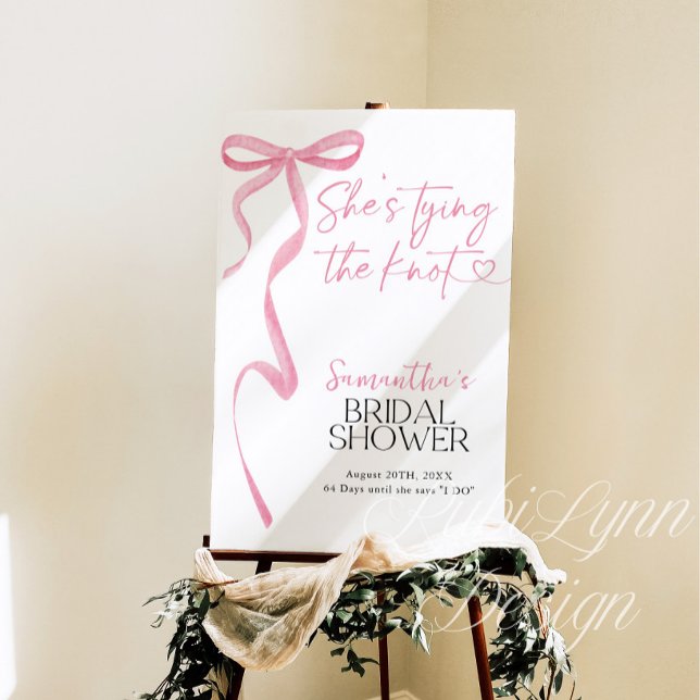 Bow Bridal Shower Welcome Sign Shes tying the knot (Creator Uploaded)