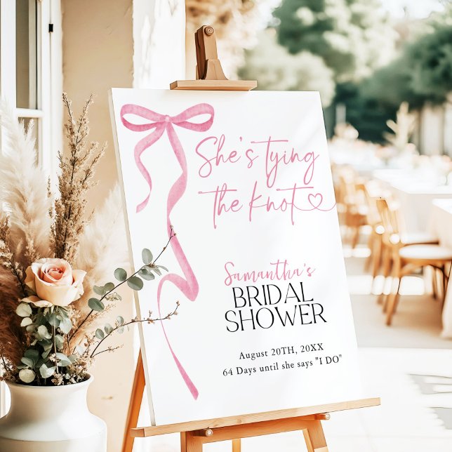 Bow Bridal Shower Welcome Sign Shes tying the knot (Creator Uploaded)