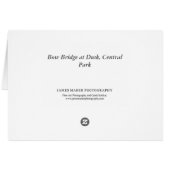 Bow Bridge at Dusk, Central Park Cards (Back Horizontal)