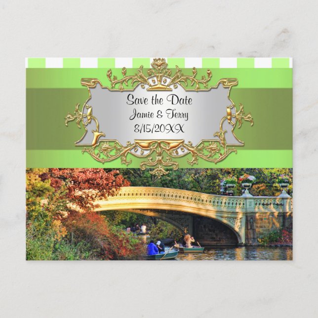 Bow Bridge, Central Park NYC Save the Date Card (Front)