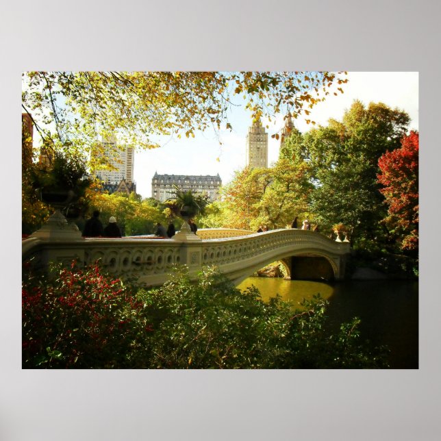 Bow Bridge in Autumn, Central Park, NYC, All Sizes Poster (Front)