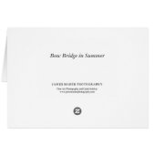 Bow Bridge in Summer Cards (Back Horizontal)
