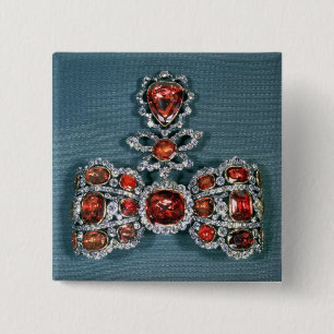 Bow brooch set with brilliant pinback button