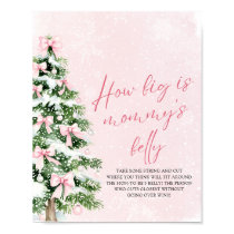 Bow Christmas Baby Shower How Big Is Mommy's Belly Poster