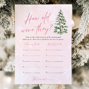 Bow Christmas How Old Were They Game Baby Shower Invitation