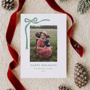 Bow Christmas Letterpress Photo Cards