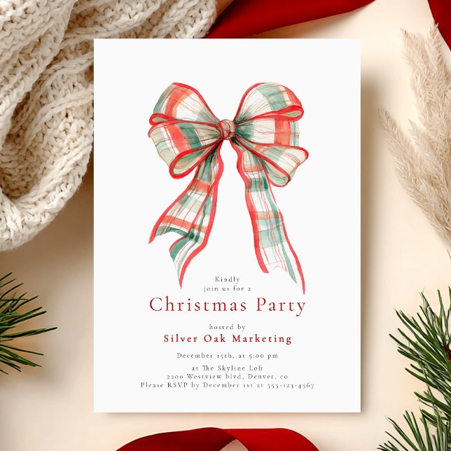 Bow Christmas Party Corporate Invitation (Creator Uploaded)