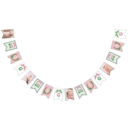 Bow Clover Lucky One Girl 1st Birthday Photo