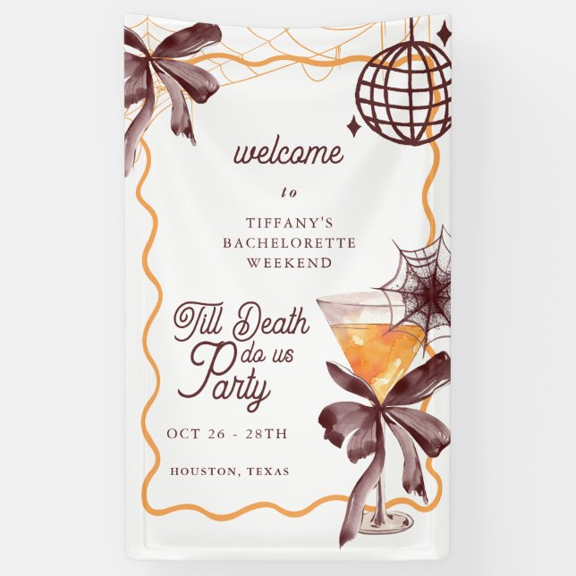 Bow Cocktail Halloween Bacheloerette Welcome Sign (Vertical)