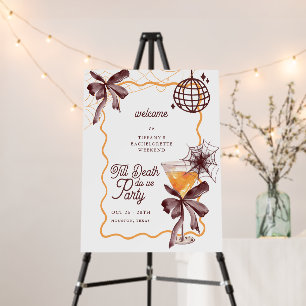 Bow Cocktail Halloween Bacheloerette Welcome Sign