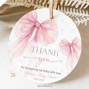 Bow Coquette Baby Shower Favor Tags