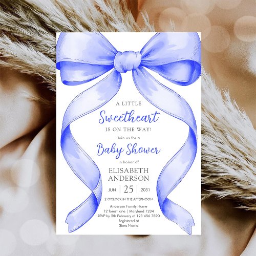 Bow Coquette Baby Shower Invitation