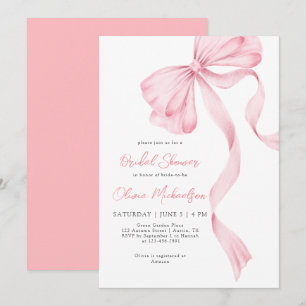 Bow Coquette Blush Blush Ribbon Bridal Shower Invitation