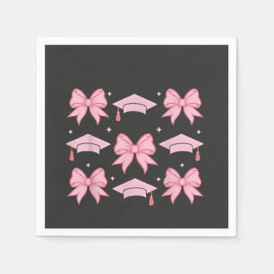 Bow coquette Graduation Pink palette 2025  Napkins
