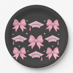 Bow coquette Graduation Pink palette 2025 Paper Plates