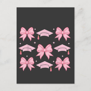 Bow coquette Graduation Pink palette 2025 Postcard