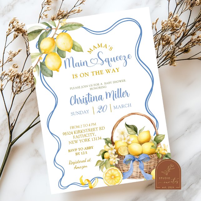 Bow Coquette Lemon Bridal Shower Invitation (Creator Uploaded)