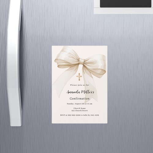 Bow cream beige girl Confirmation