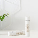 Bow cream beige SWEET 16 Lip Balm<br><div class="desc">A white background,  decorated with a cream,  beige bow. Purple text.  Personalize and add a name.</div>