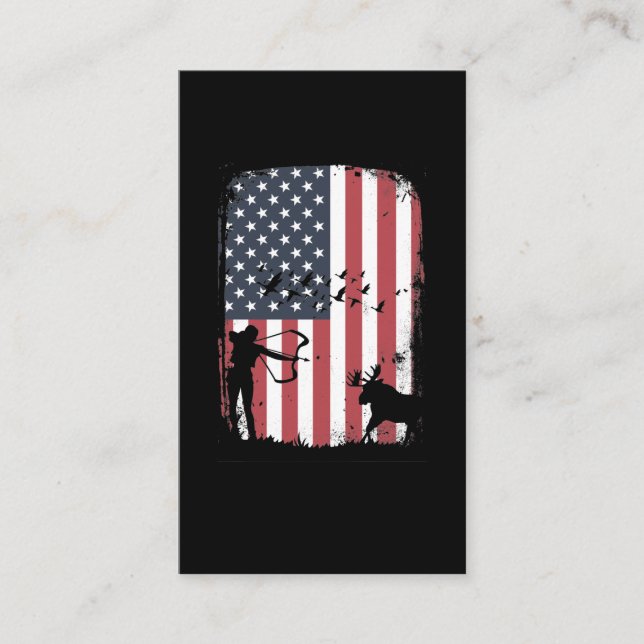 Bow Deer Hunting USA Deer Hunter Business Card (Front)