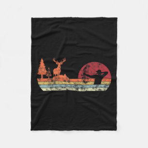 Bow Deer Hunting Vintage Retro Archery Fleece Blanket